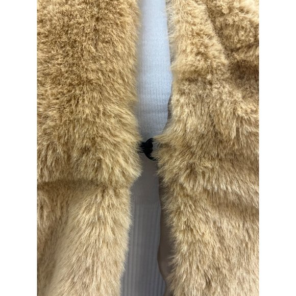Women's Sand Brown Faux Fur Vest Qiye Size M, hook and eye clousure - Picture 6 of 10